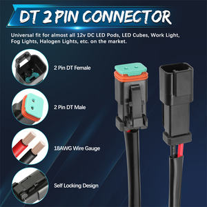 <span class=keywords><strong>Kit</strong></span> de câblage robuste pour camions tout-terrain avec connecteur DT à 2 fils pour barre lumineuse de travail LED 12V - Product Image 2