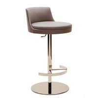 Tabourets de bar hauts pivotants en acier inoxydable et cuir, design moderne minimaliste de luxe sur mesure, design attrayant pour restaurant bar