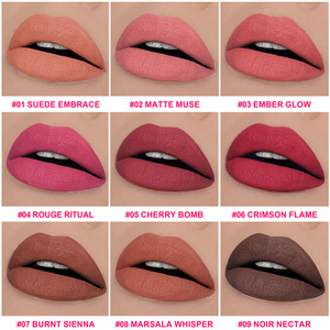 Tavolozza <span class=keywords><strong>rossetto</strong></span> personalizzato Pro lucidalabbra per il trucco di Halloween <span class=keywords><strong>rossetto</strong></span> <span class=keywords><strong>rosso</strong></span> opaco per le donne Labiales per la tinta delle labbra con Logo - Product Image 6