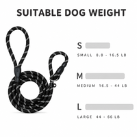 Laisse pour chien en nylon réfléchissant, solide et simple, pour toutes les tailles de chiens (grande/moyenne/petite), lavage à la main