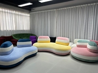 Canapé Courbé Macaroon Candy, Forme Irrégulière Double Face, OEM pour Salon, Hôtel, Club et Mobilier Commercial pour Showroom