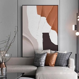 Arte Abstracto en Lienzo al Óleo, Cuadro Rectangular con Marco de Aluminio, Decoración Vertical Grande para Sala de Estar - Product Image 4