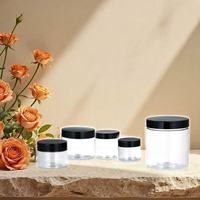 Logo personnalisé Pp métal/plastique bouchon à vis rond 50g mini clair PET à paroi épaisse pot de crème pour les yeux conteneur blanc pot lourd