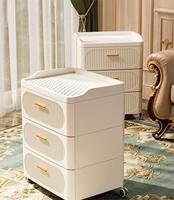 Armoire de rangement en gros, armoire de rangement pour épicerie, tiroir de rangement en plastique durable multifonctionnel avec quatre roues