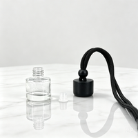 Bouteille diffuseur de parfum pour voiture en verre transparent vide de 6 ml avec bouchon en bois, pendentif désodorisant pour voiture