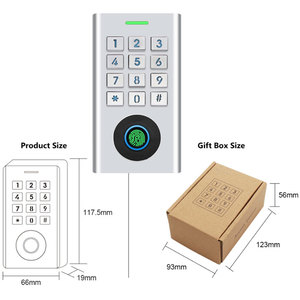 Control de Acceso RFID Independiente con Lector EM Integrado, Antivandálico, para Exteriores, Resistente al Agua, con Tarjeta EM de 125KHz, Huella Dactilar y PIN para 10500 Usuarios - Product Image 1