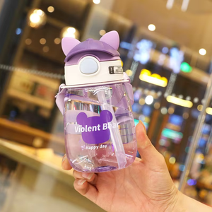 ขวดน้ำไร้สาร BPA น่ารักขนาด550มล. ขวดน้ำพลาสติกพร้อมสายรัดสำหรับเด็กนักเรียนเด็กโรงเรียน - Product Image 6
