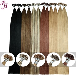 FH Wholesale Russian Hair Extensions #4 Light Color <b>U</b> Tip <b>Nail</b> <b>U</b> Tip Keratin Hair Extension 100% Human Hair - Product Image 1