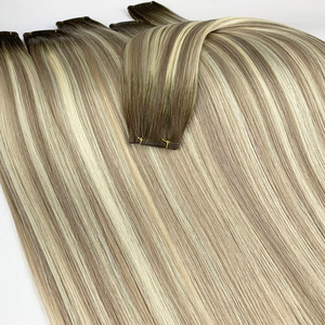 Extensions de <span class=keywords><strong>cheveux</strong></span> de trame blonde géniale de 18 pouces Mélange fin Extensions de <span class=keywords><strong>cheveux</strong></span> invisibles Remy de qualité supérieure RTS - Product Image 5