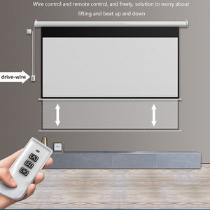 100'' HD Electric <strong>Projector</strong> <strong>Screen</strong> Wall <strong>Ceiling</strong> Mounted White Motorized Projection <strong>Screen</strong> for Home School Office - Product Image 2