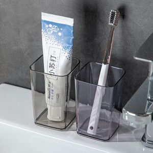 Lot de tasses à brosse à dents, gobelets à bain de bouche, tasses à brosse à dents, tasses transparentes de style nordique pour la maison, tasses simples pour enfants, carrées - Product Image 5