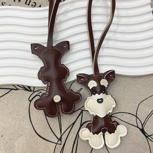 PU da chó pendent schnauzer dây đeo dài túi Mặt dây chuyền xe Keychain Mặt dây chuyền phim hoạt hình động vật hình Mặt dây chuyền túi quyến rũ - Product Image 5