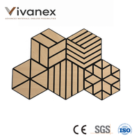 Panneaux acoustiques muraux en bois nid d'abeille avec lattes en MDF et support en feutre adhésif, décoration intérieure moderne absorbant le son