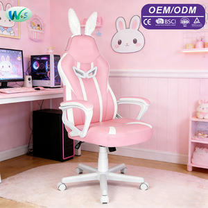 Sillas de Juego Profesionales con Orejas de Conejo, Compatibles con OEM/ODM, Sillas de Juego Rosas, Silla de Juego Linda Blanca y Rosa - Product Image 1