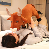 Peluche personnalisée en forme de buffle doux, jouet en peluche en forme de taureau