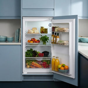 Réfrigérateur encastrable sous comptoir de 129 litres, étagères en verre réglables, éclairage LED, porte réversible pour cuisine compacte, appartement - Product Image 2