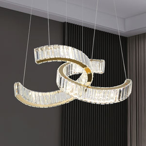 <strong>UK</strong> Warehouse Dropping Minimalist Apartment Living Room Crystal LED <strong>Chandelier</strong> Pendant Lamp <strong>Gold</strong> Finish Dimmable 2-Year Warranty - Product Image 4