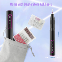 Nouvelle conception, perceuse à ongles portable puissante rechargeable 35000 tr/min, en forme de stylo en aluminium, moteur à balais, prise USB-A Type-C