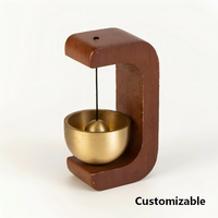Campana de puerta de madera ecológica marca QingChuan, campana de viento de latón, alarma decorativa de cobre para apertura de tienda/hogar