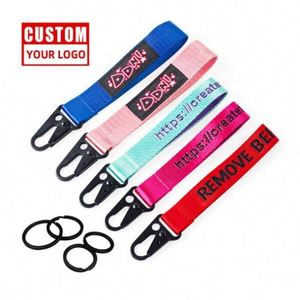 Custom Woven Embroidered Personalized Logo Fashion Eagle <b>Hook</b> Keychain Short Lanyard Motorcycle Wrist Lanyards - Product Image 4