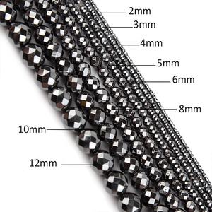 Hématite naturelle lisse et à facettes, perles rondes en vrac pour la fabrication de bijoux et de bracelets - Product Image 5