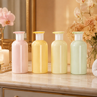 Bouteille pompe PET couleur macaron 300ml 500ml, contenant vide rechargeable pour shampoing, gel douche, lotion, emballage cosmétique, logo personnalisé