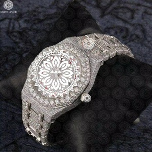 Montre de Luxe en Acier Inoxydable de Qualité Supérieure avec Diamant Moissanite, Mouvement Mécanique, 20mm, Artisanat de Joaillerie Fine pour Usage Quotidien - Product Image 4