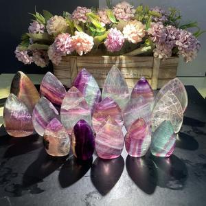 Hot bán kẹo fluorite ngọn lửa bán buôn chữa bệnh tự nhiên pha lê cầu vồng đầy màu sắc fluorite ngọn đuốc cho bộ sưu tập - Product Image 1