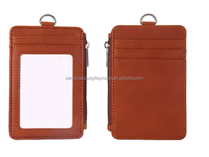 Rozet sahipleri rozetleri ve isim etiketleri boyunluklar çevre dostu ürünler PU deri fermuar dikey kimlik kartı rozeti sahipleri - Product Image 4