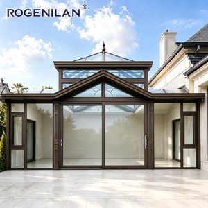 Veranda Rogenilan da Esterno in Alluminio Impermeabile <span class=keywords><strong>con</strong></span> Doppio Vetro, Solarium <span class=keywords><strong>con</strong></span> Vetri Basso-Emissivi, Veranda Autoportante per Casa - Product Image 1