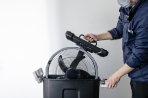 Ventilateur brumisateur rechargeable 22L, atomisation haute pression, 3 vitesses de vent, lumière LED, ventilateur d'extérieur alimenté par batterie - Product Image 3
