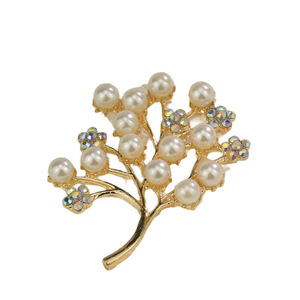 Broche de árbol de dinero con perlas, horquilla de aleación con perlas y cristales, adorno para el cabello de boda, accesorio de joyería DIY - Product Image 4