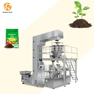 Multi-function Automatic plastic Stand up zipper bag organic manure silage animal feed urea fertilizer packaging machine