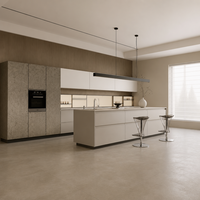 Îlot de cuisine et salle à manger intégrés de luxe moderne, mobilier sur mesure pour toute la maison, idéal pour la rénovation résidentielle et les projets immobiliers