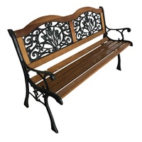 Patio extérieur En Bois Chaise de Banc K/D avec dossier EN PVC