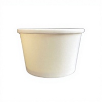 Gobelet à soupe jetable en papier kraft blanc à paroi simple avec couvercle en plastique pour vin et boissons gazeuses