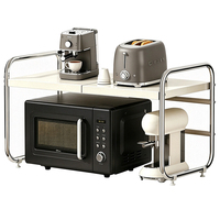 Étagère de rangement multifonctionnelle en acier inoxydable pour four à micro-ondes, support de cuisine réglable pour pâtissier
