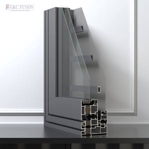 Fuson Patio européen Verre trempé Cadre en aluminium Fenêtres à battant Cuisine Double glaçure <span class=keywords><strong>Baie</strong></span> en aluminium Fenêtre coulissante - Product Image 3