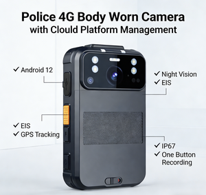 Caméra corporelle 2K LTE 4G avec reconnaissance faciale, audio bidirectionnel, lecture <span class=keywords><strong>de</strong></span> <span class=keywords><strong>code</strong></span> QR et fonction SOS pour les situations d'urgence - Product Image 1