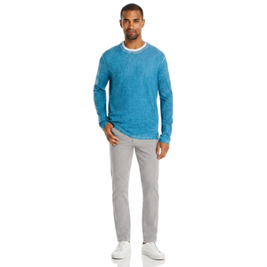 Sweat-shirt à col rond long en gros, 380GSM, uni, pour homme, sweat-shirt épais, sur mesure, sweat-shirt d'hiver en vente - Product Image 1