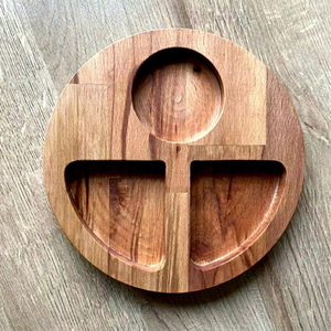 Bandeja de madera de acacia decorativa ecológica para frutas secas y alimentos Productos de madera de calidad natural con estándar de seguridad alimentaria - Product Image 1