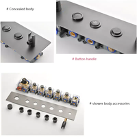 Ensemble de douche thermostatique à LED AMAXO à haut débit, avec pommeau de douche encastré au plafond, grand jet de pluie et cascade