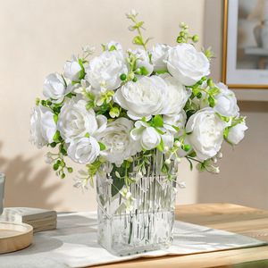 Flor Artificial de Peonía y Rosa Persa, 5 Cabezas, Estilo Primaveral, Flor de Seda en Relieve para Decoración del Hogar, Boda y Día de San Valentín - Product Image 3