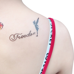 Autocollant de tatouage papillon avec texte, design temporaire pour bras, film PET imperméable, taille unique, impression numérique personnalisée - Product Image 2