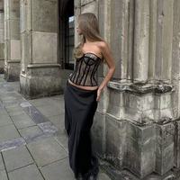 2026 Gran Venta Nuevo Top Sujetador Bustier para Mujer con Diseño de Encaje Jacquard, Transpirable, de Secado Rápido, Control Medio y Diseño de Vendaje, Estilo Slim Urbano