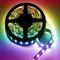 Bande LED flexible RGB SMD5050 à CRI élevé 70, 12V, IP20, étanche, télécommande, 60 LED/m, dimmable, durée de vie de 50 000 heures