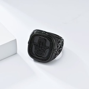Bague rétro Fatima en acier inoxydable pour homme, style traditionnel, protection personnelle, pour l'Asie occidentale et l'Afrique du Nord - Product Image 6