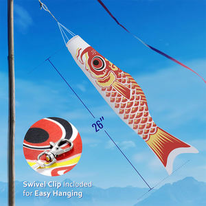 Bandera japonesa de pez carpa Koi, guirnalda de viento Koinobori, bandera y pancarta tradicional japonesa para el Día del Niño - Product Image 5