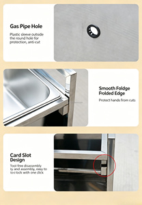 Chariot alimentaire pliable, chariot alimentaire mobile commercial, chariot alimentaire tendance, stand mobile pour <span class=keywords><strong>marché</strong></span> nocturne, chariot multifonctionnel à roulettes - Product Image 5