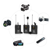 Microphone cravate sans fil cardioïde XTUGA CM8 pour appareil photo reflex numérique, smartphone et caméscope